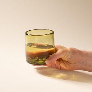 Recycled Handblown Glassware - Short Set of 4, Peridot