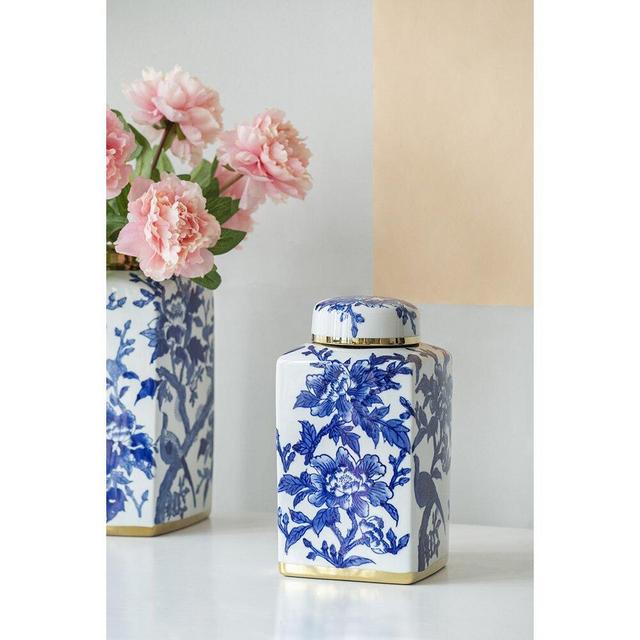 Blue/White 10.6'' Porcelain Ginger Jar