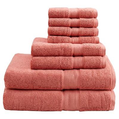 8pc Cotton Bath Towel Set Lite Blue