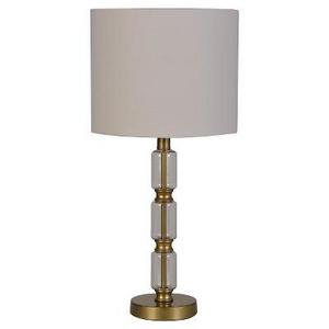 Glass Stacked Cylinder with Brass Detail Table Lamp Clear Lamp Only - Threshold™