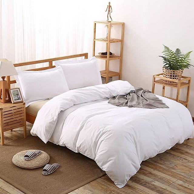 Whitecottonworld Hotel Luxury Egyptian Cotton 800 Thread Count Zipper Closer 1-Pieces Duvet Cover With Corner Ties, Oversized King (98 x 120 Inch) Size, Soft,, White Solid