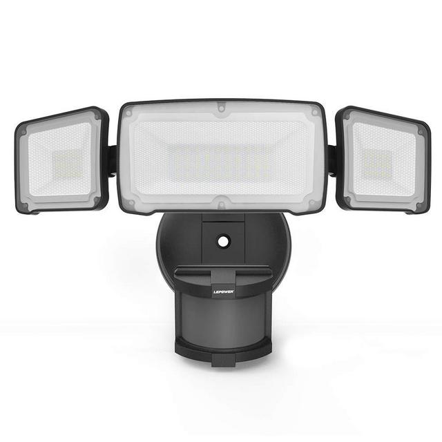 LEPOWER 35W LED Security Lights Motion Sensor Light Outdoor, 3500LM Motion Security Light, Waterproof IP65, 5500K, Full Metal, 3 Head Motion Detected for Garage,Porch,Yard