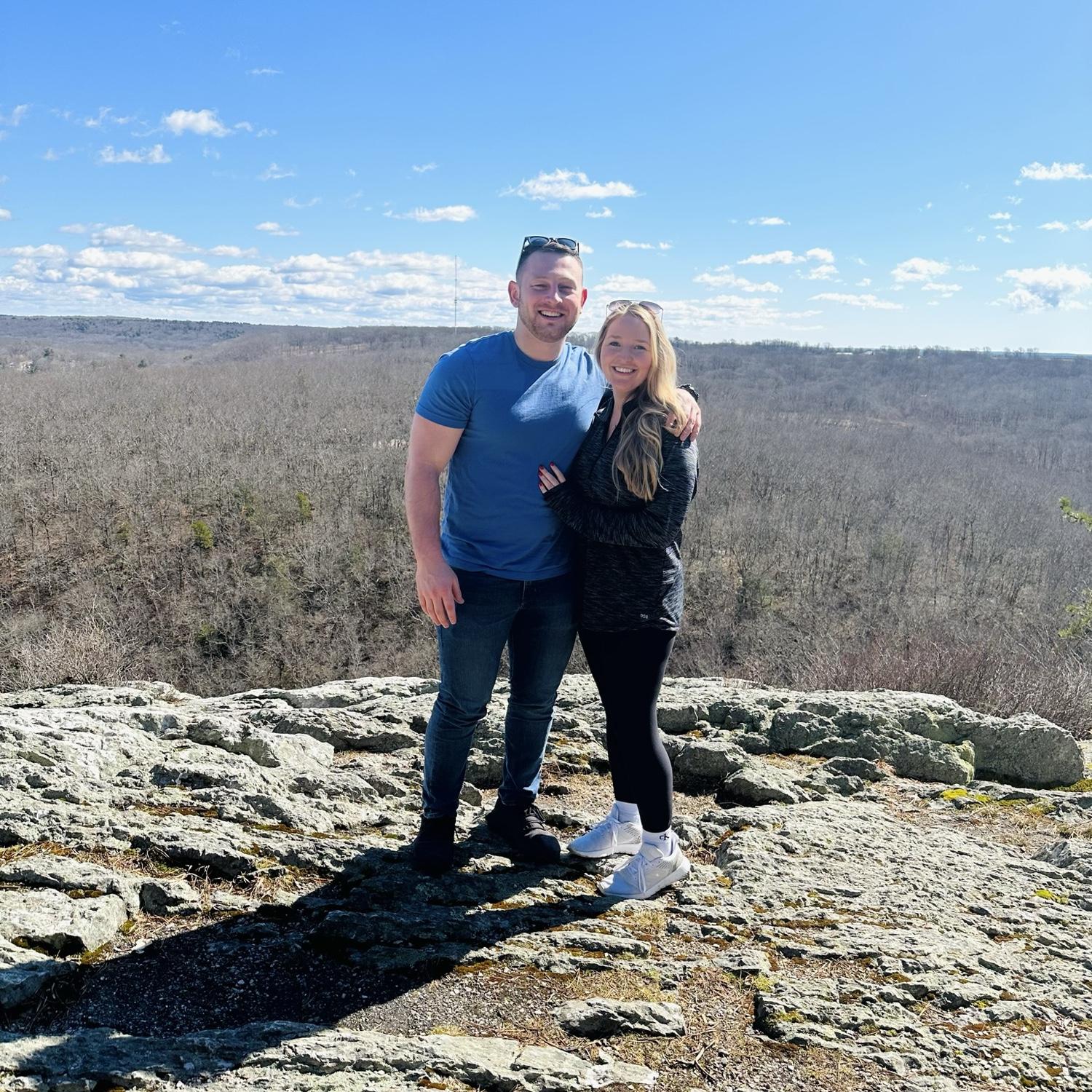 Our first photo together after a long hike