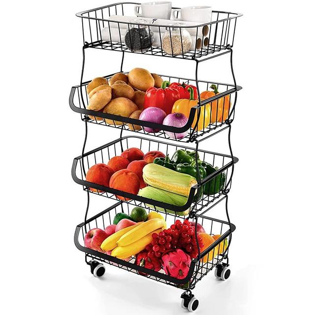 TreeLen Freezer Organizer Bins, Stackable Freezer Baskets for