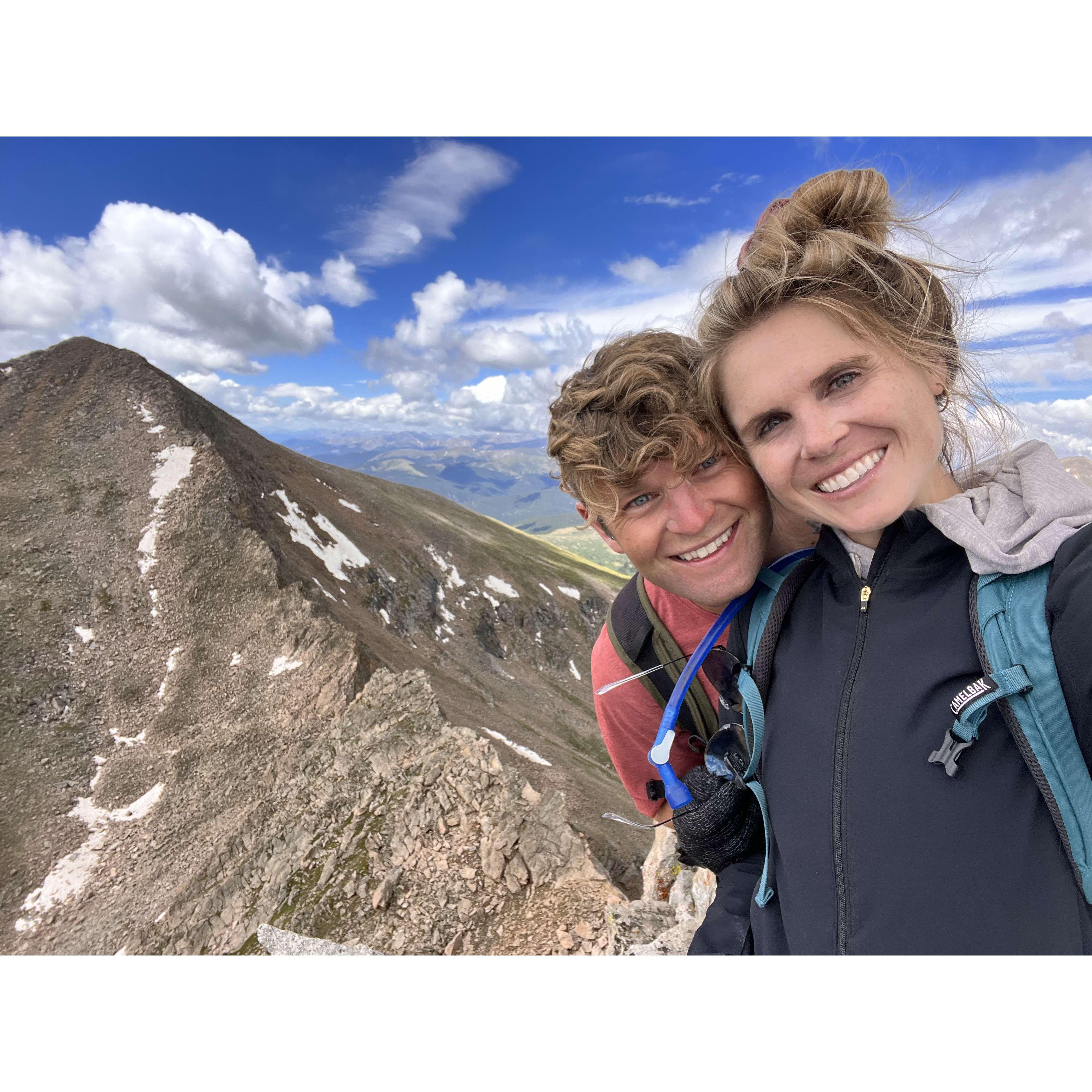 Connecting Mount Bierstadt (elevation 14,066) to Mount Evans (elevation 14,277) via Sawtooth Ridge