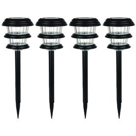 Portfolio 4-Pack 8x Brighter (9.6-Lumen) Black Solar Integrated LED Path Light