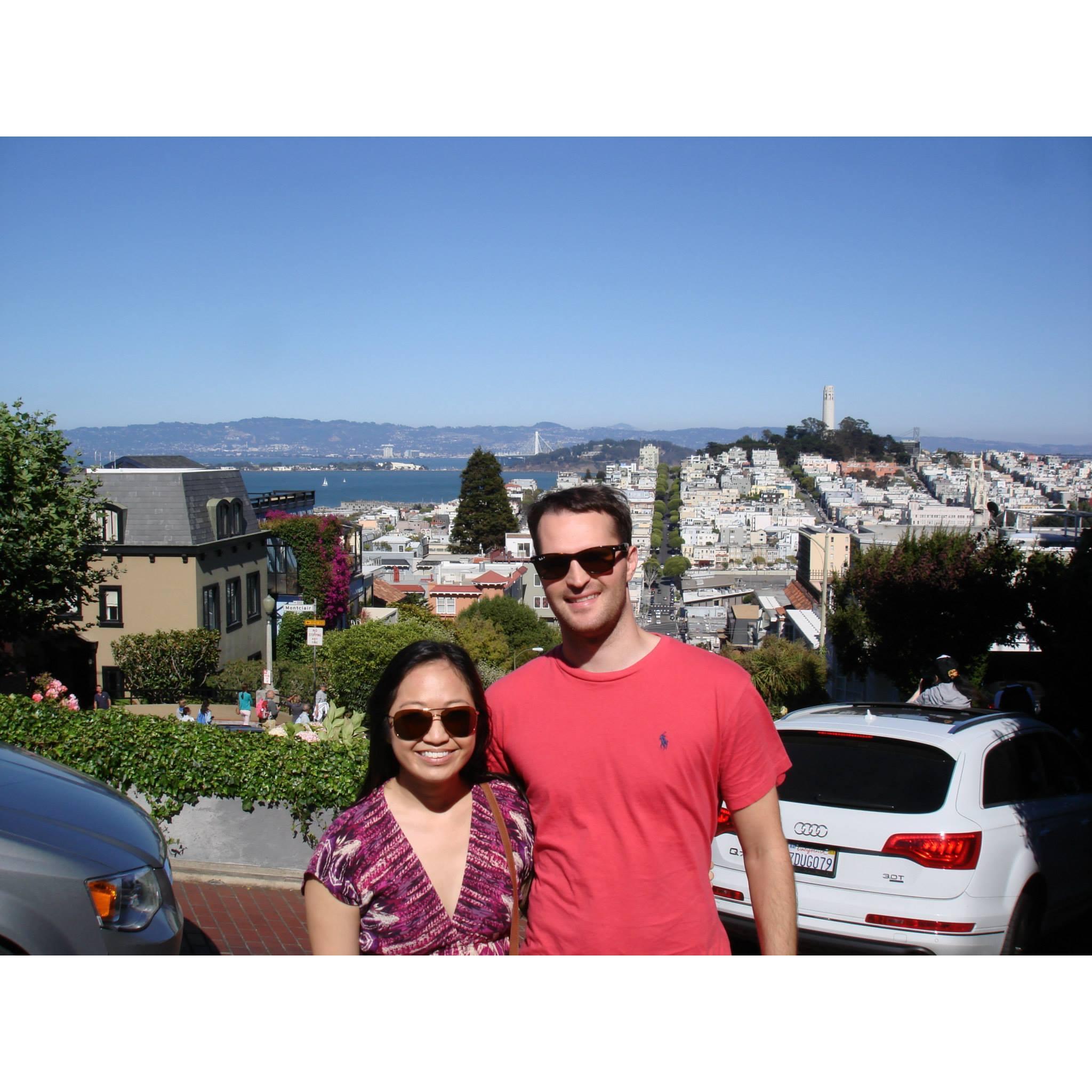 Us at the top of Lombard Street in San Francisco!