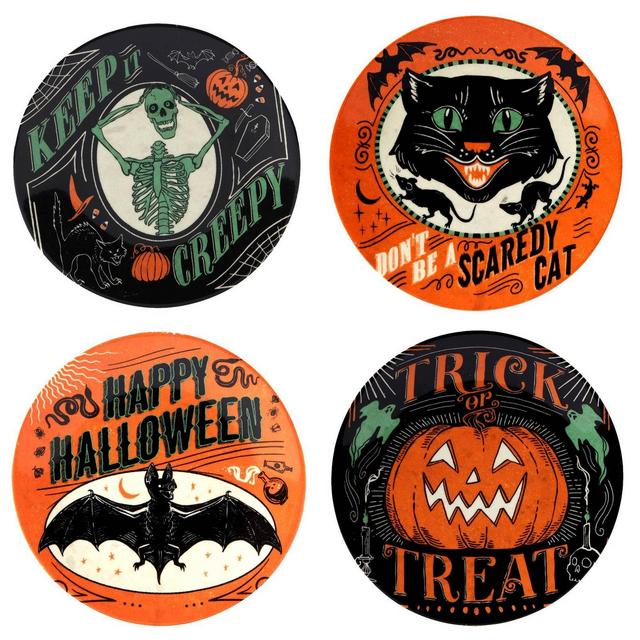 6" Earthenware Scaredy Cat Canape Plates - Certified International