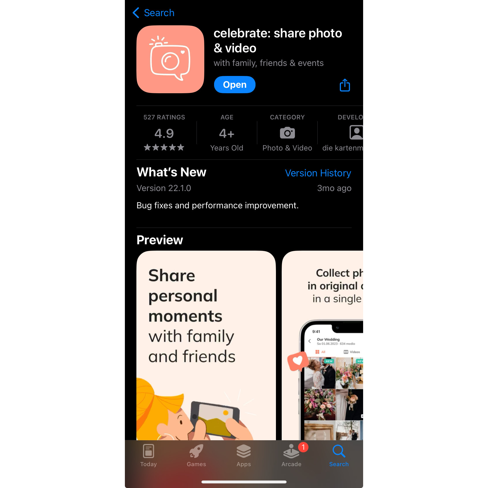Celebrate IOS Download: https://apps.apple.com/us/app/celebrate-share-photo-video/id1453163913