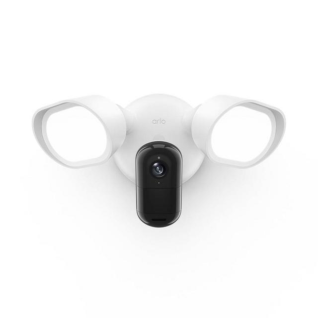Arlo Wired Floodlight Camera | Home Security Camera with 2K Video and HDR | 2000 Lumens | Integrated Siren, Weather-Resistant, Color Night Vision, 160º Field of View, 2-Way Audio, White (2025)