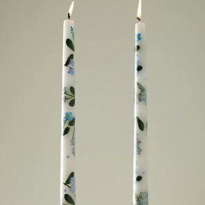 Villa Handpainted Taper Candles, Set of 2