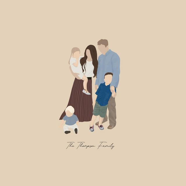 Custom Portrait Illustration | family Portraits | Digital File | Digital Download