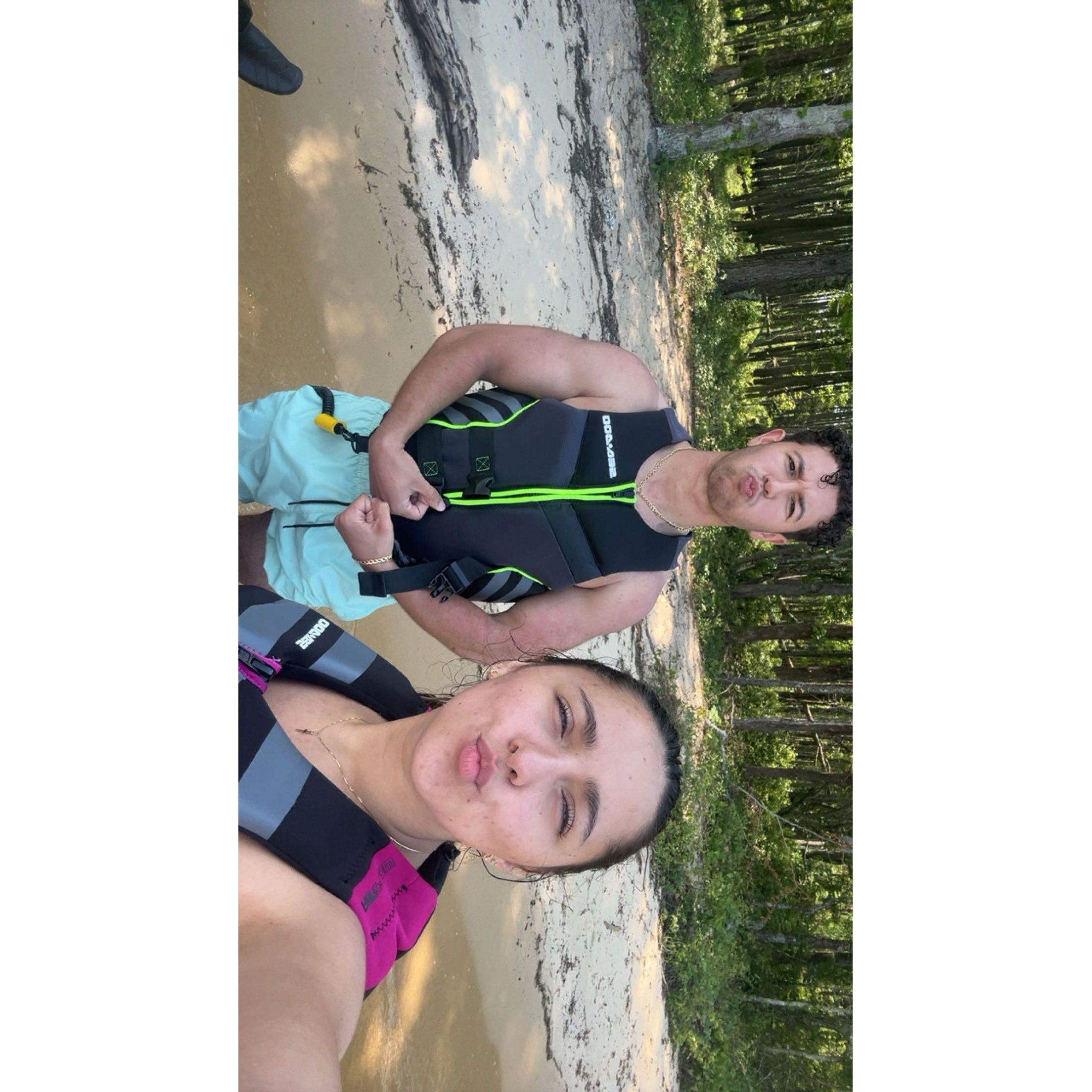 Jet Ski date! We stopped here at a tiny island to explore. Gabe said I love you for the first time here