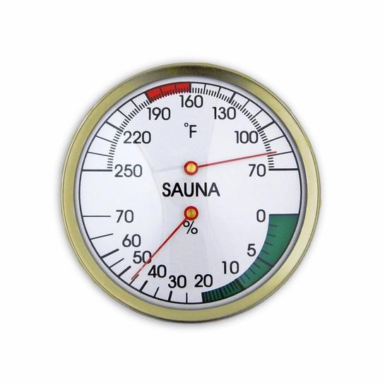 Sauna Thermometer / Hygrometer - 4" Round Brass