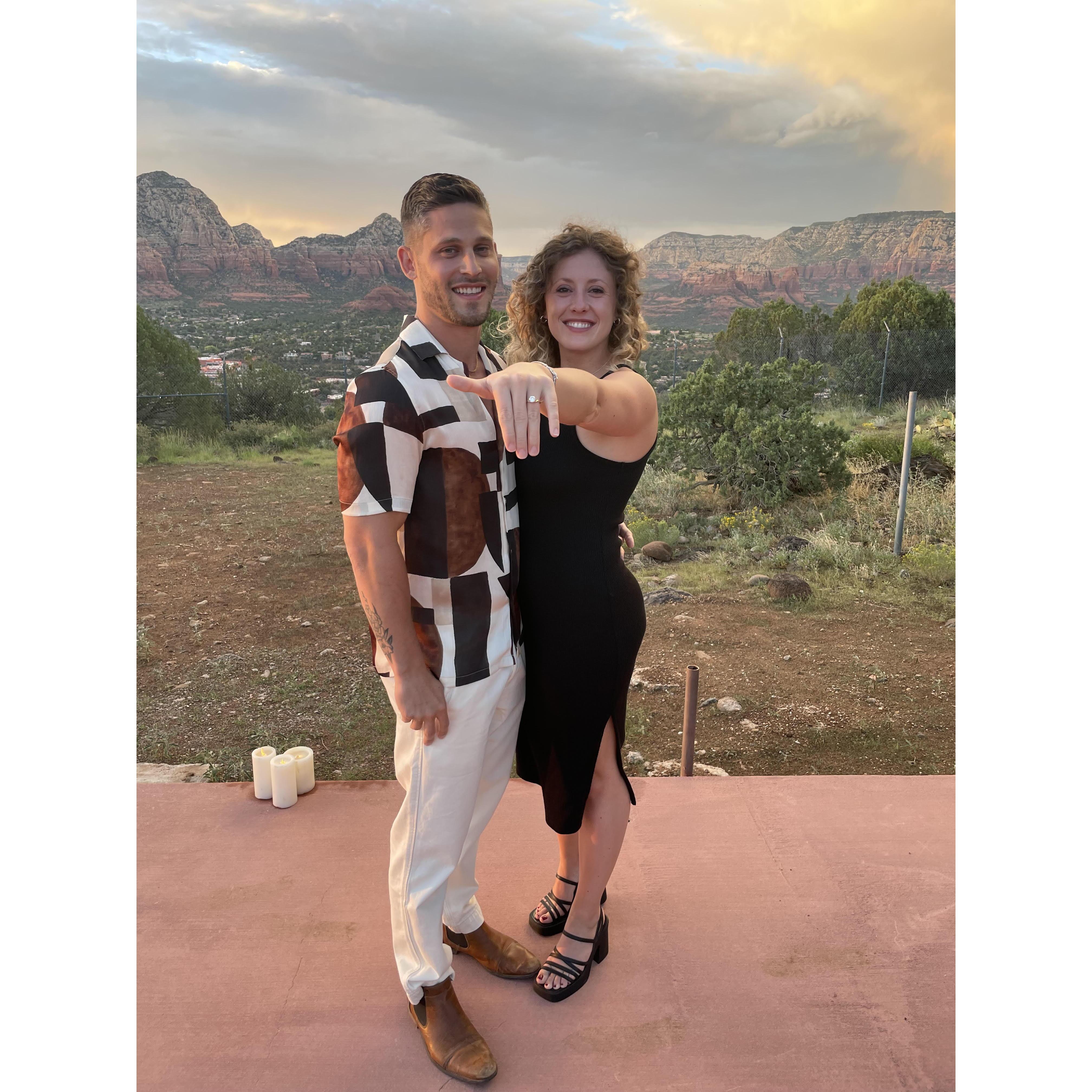 Right after Travis proposed in Sedona on September 9th, 2023