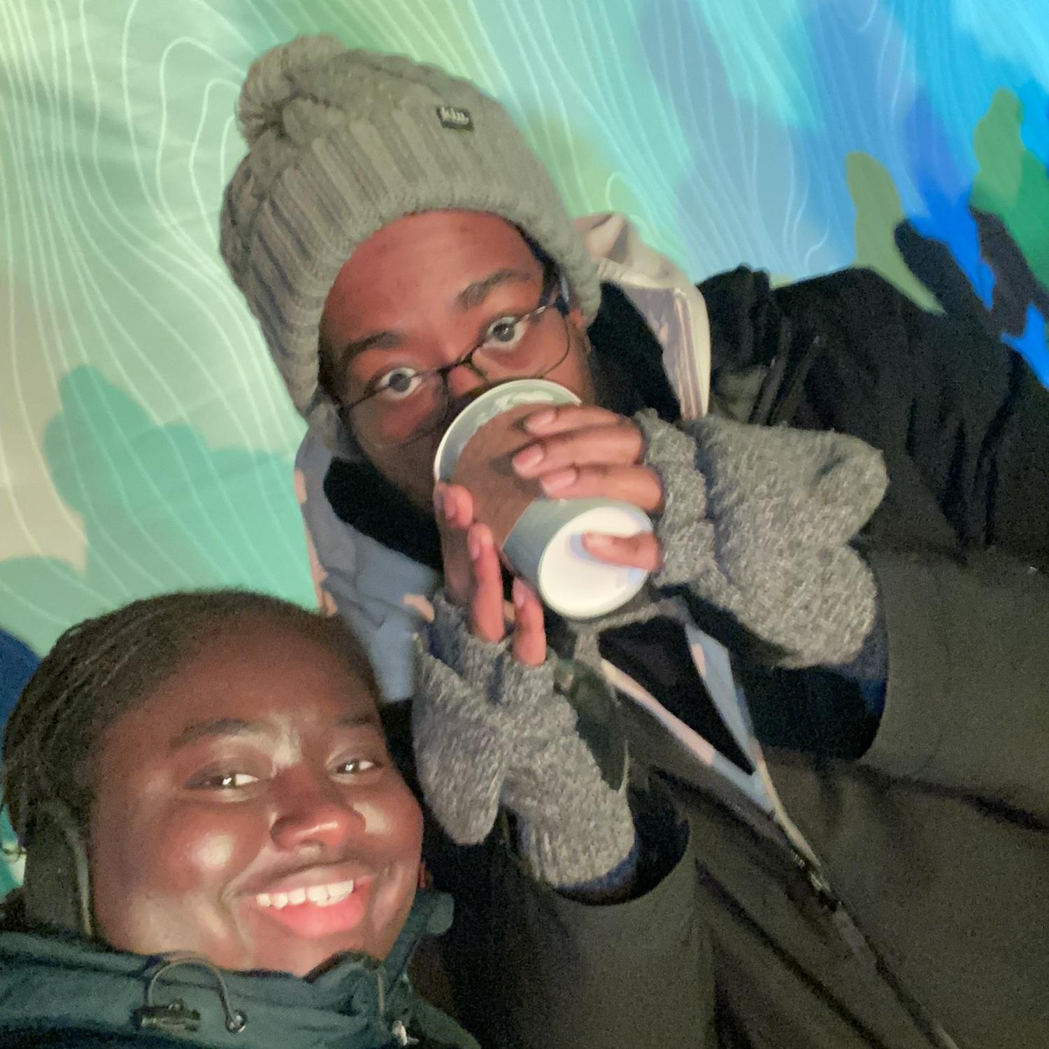 Apple cider + Christmas lights
