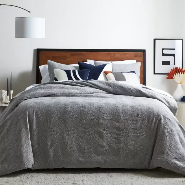 Studio 3B™ Abstract Geometric 3-Piece King Duvet Cover Set in Grey