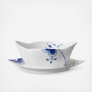 Blue Fluted Mega Sauce Boat