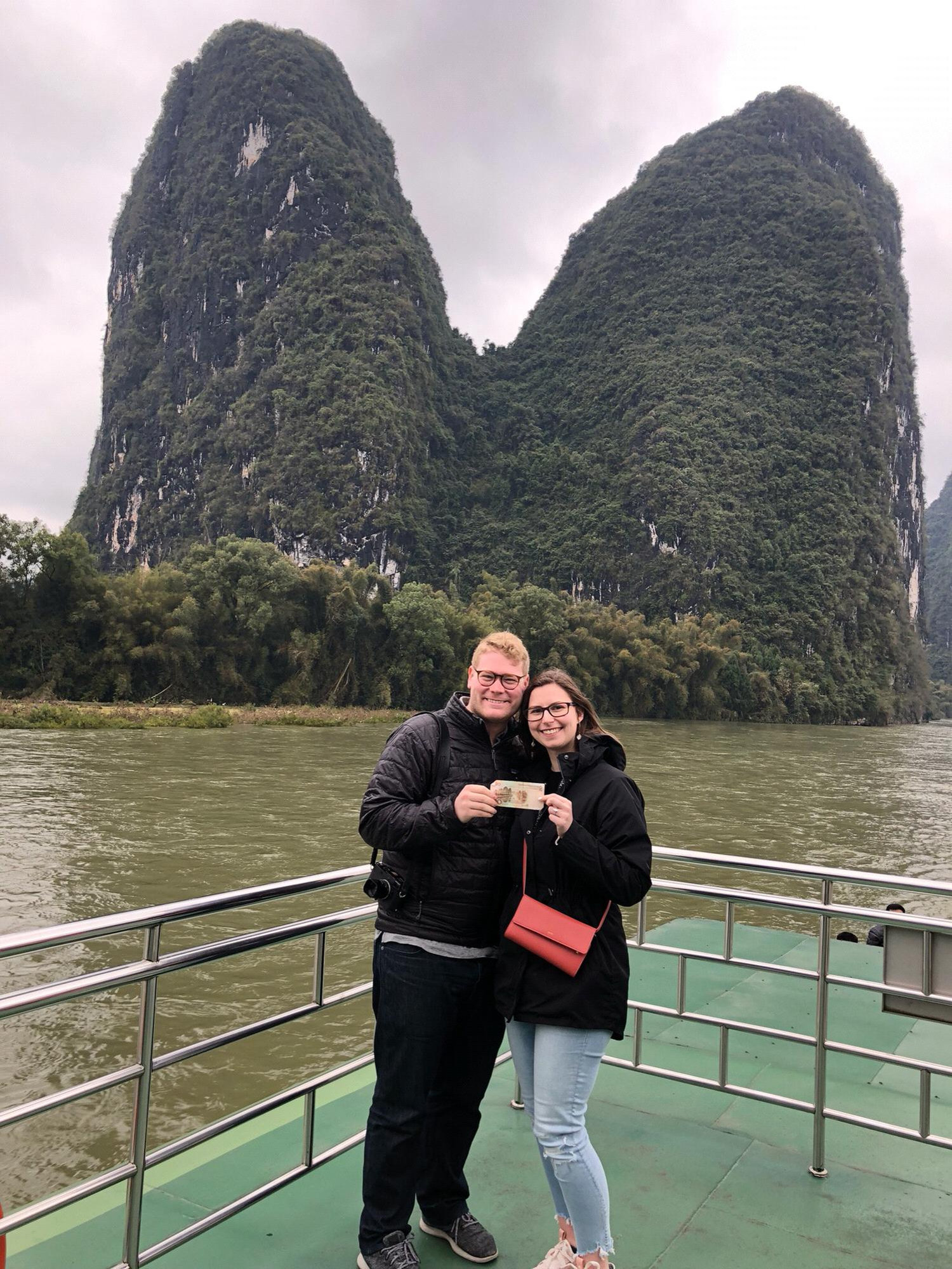 Posing at the 20 yuan historic site in China!