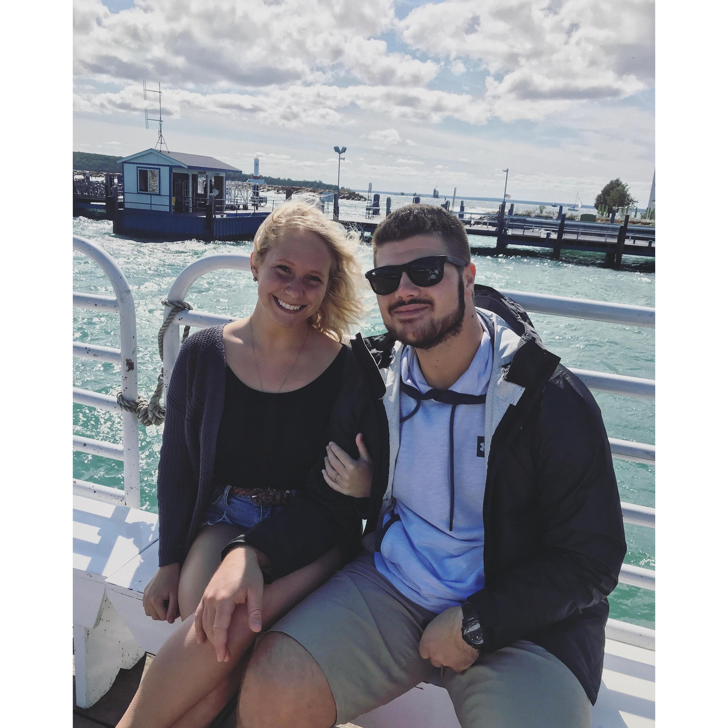 September 9, 2018
Bride and Groom taking a ferry on Mackinac Island.