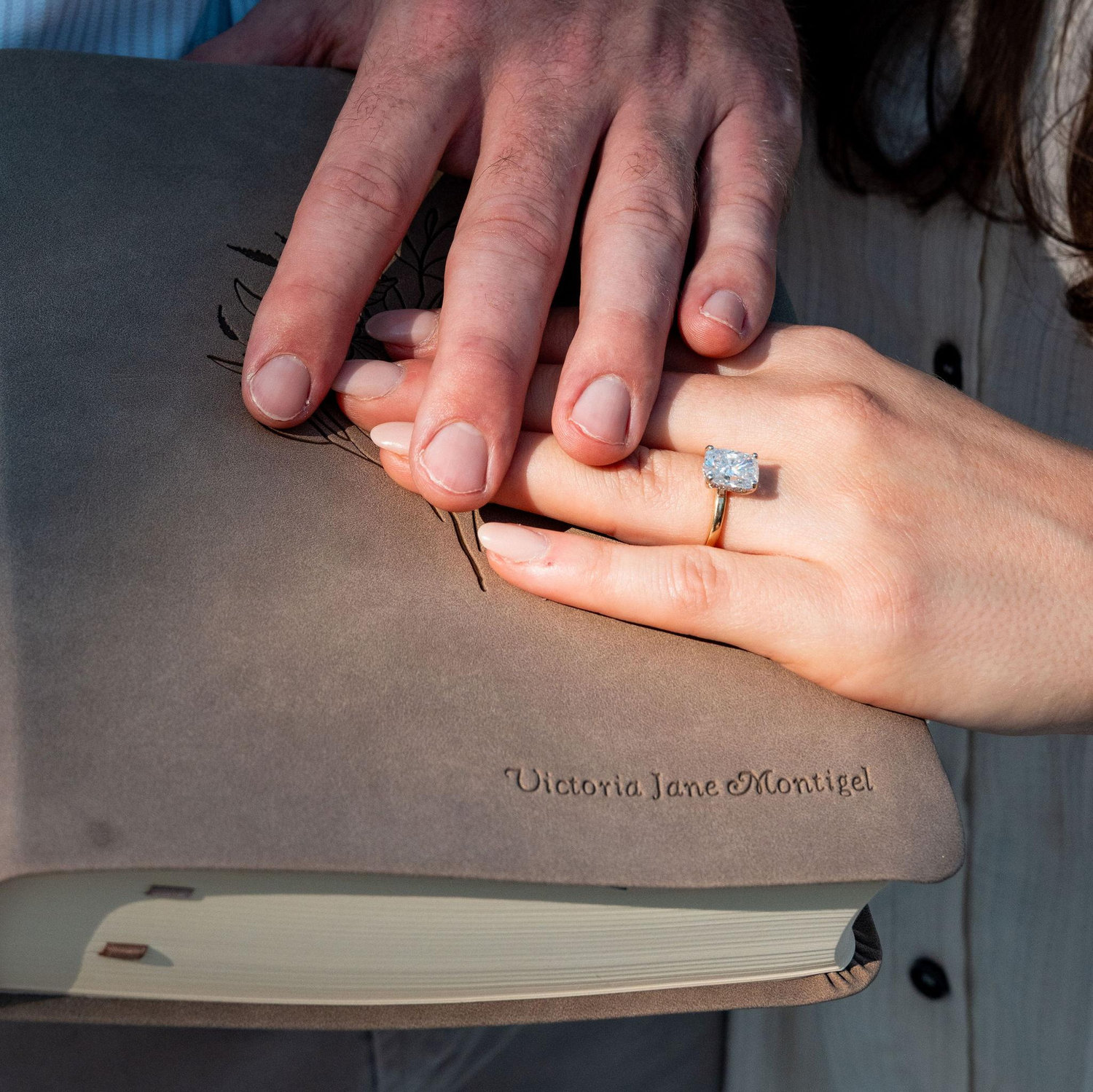 Thomas was really counting on Victoria saying yes! He bought her this beautiful bible with her new last name on it!