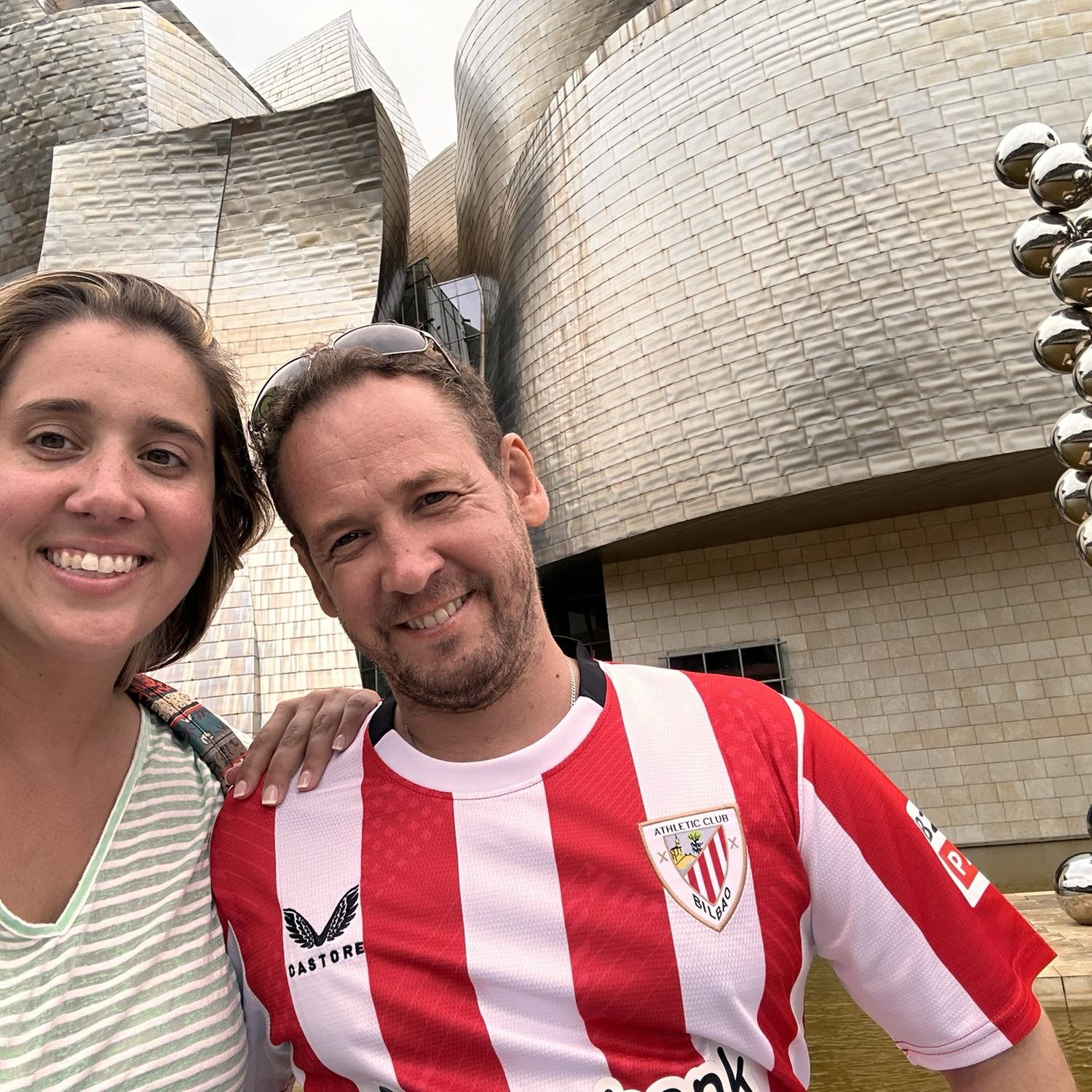 Outside the Guggenheim in Bilbao