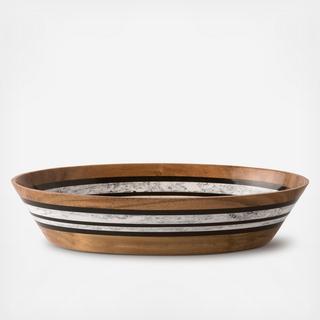 Stonewood Stripe Oval Salad Serving Bowl