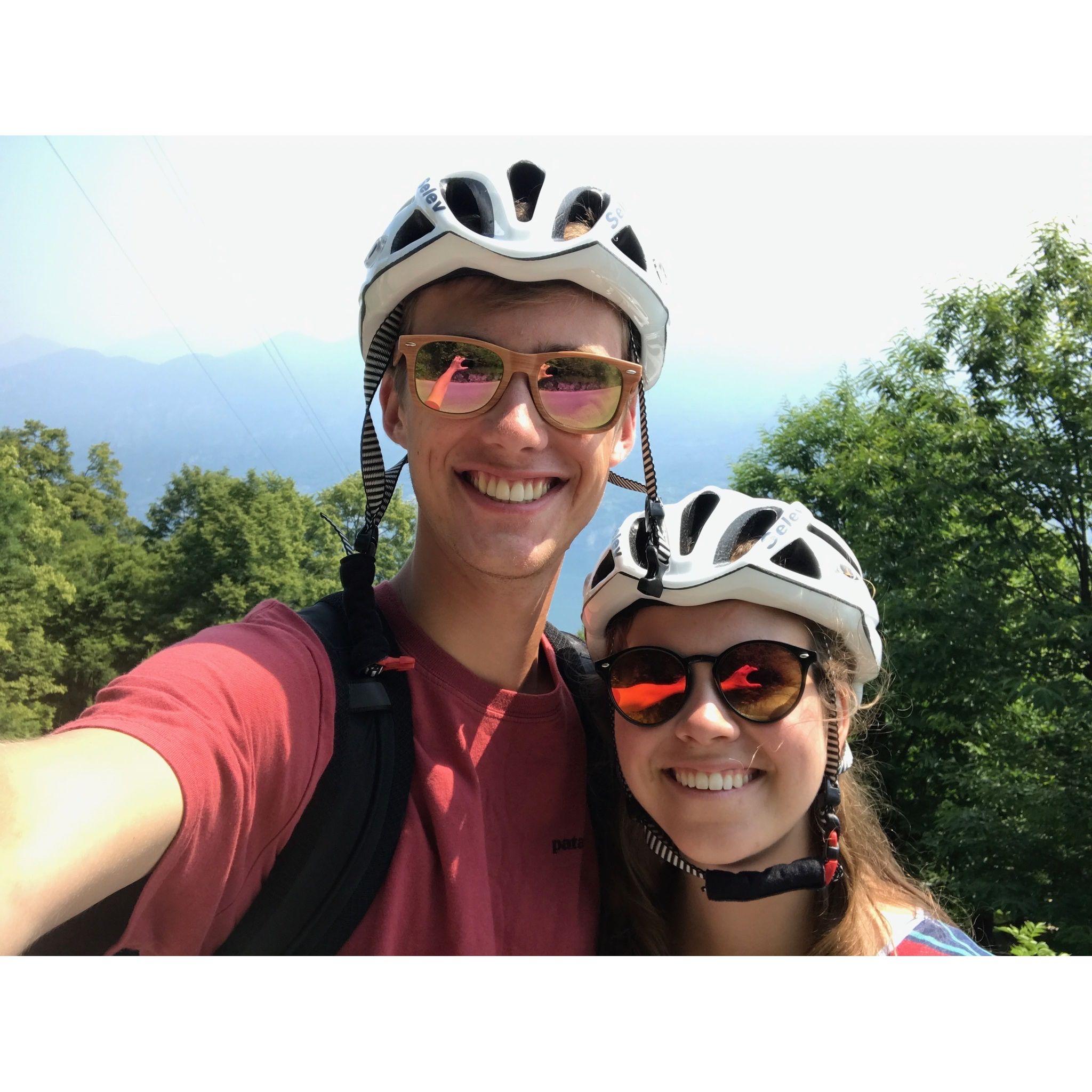 E-biking up and down the mountain at Lake Como, Italy - 2017