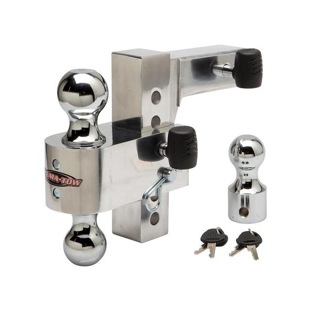 Aluma-Tow Adjustable Trailer Hitch Ball Mount, 6" Drop Ball Mount for 2" Receiver w/ 4pc Keyed Alike Set UT623410: Heavy-Duty, Sturdy Durable Construction, Tow up to 12,000 lbs GTW, Easy Installation