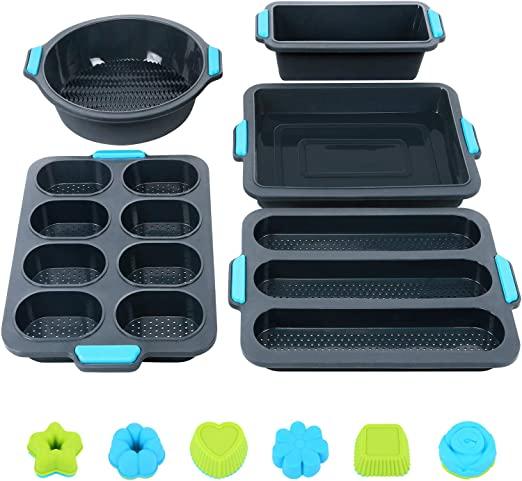 Duerer Silicone Bakeware Set, 40Pcs Silicone Baking Pans Mold Tray, Including Nonstick Baking Pan, Toast Mold, Cake pan, Muffin Cupcake Mold, Baguette Pan, Donut Pan, Food Grade, BPA Free