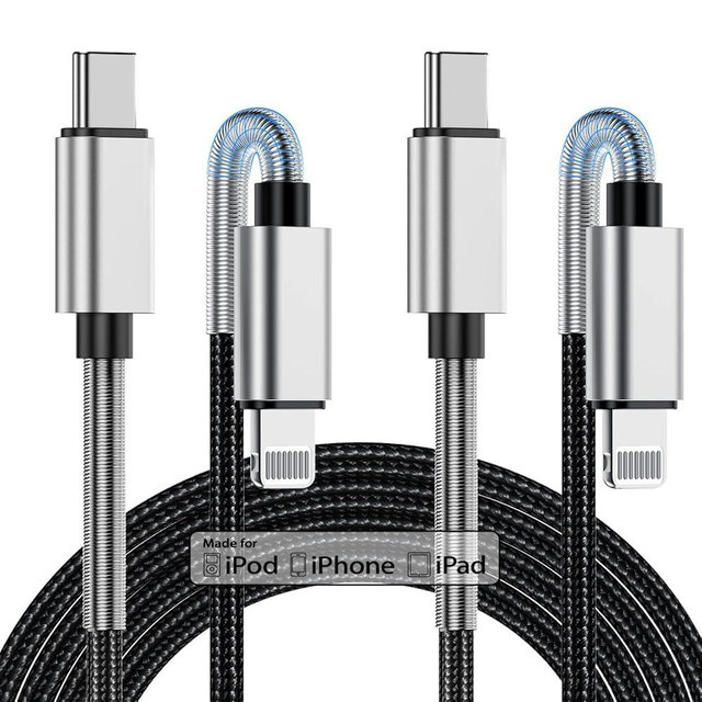 2Pack 10ft iPhone Fast Charger Cable, [Apple MFi Certified] Long USB C to Lightning Cable 10 Foot, High Fast 10 Feet Apple Charging Cord for Apple iPhone 14/14 Pro Max/13 Mini/12/11/XS/XR/8/7Plus,iPad