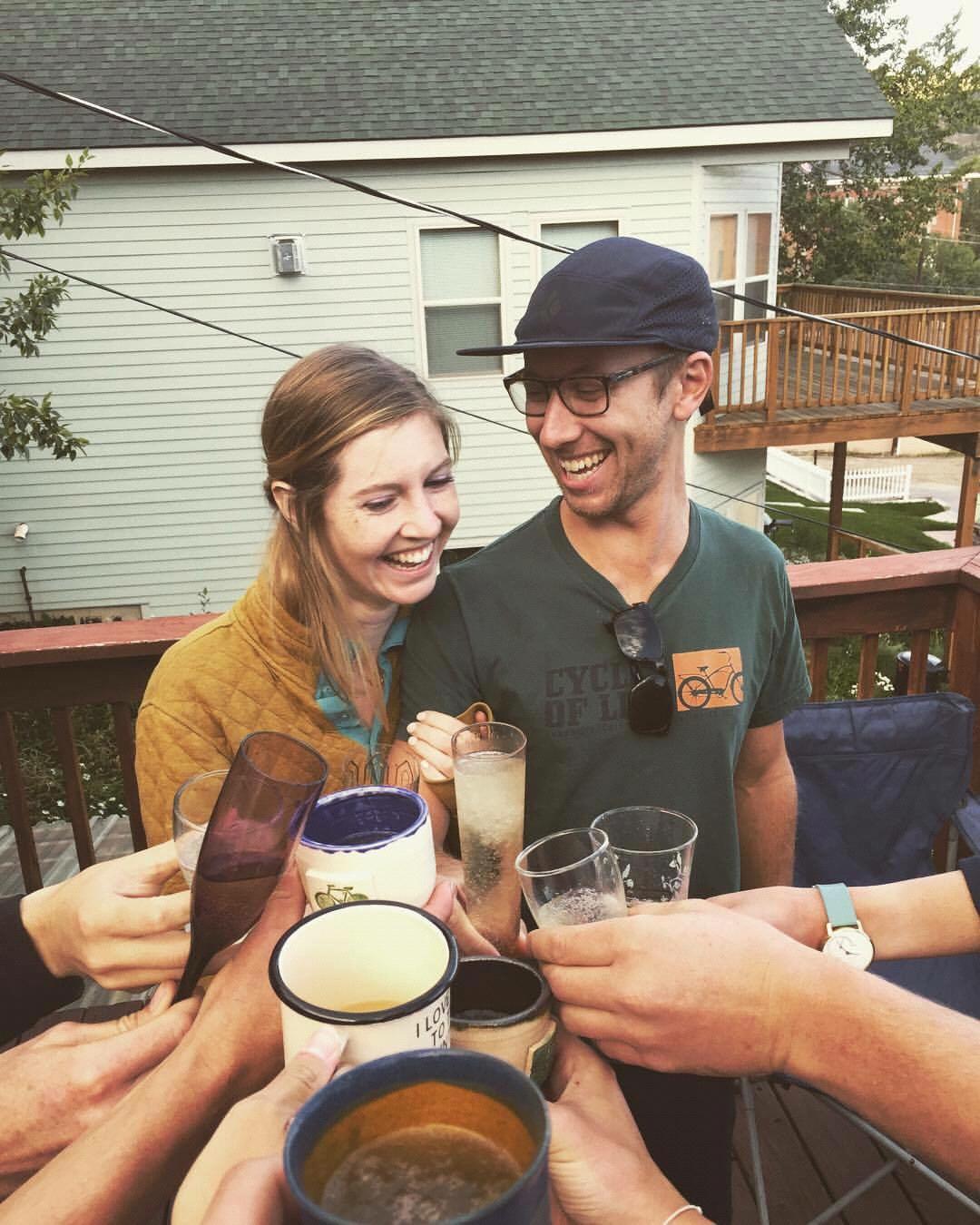 Champagne toast to our engagement! (2017)