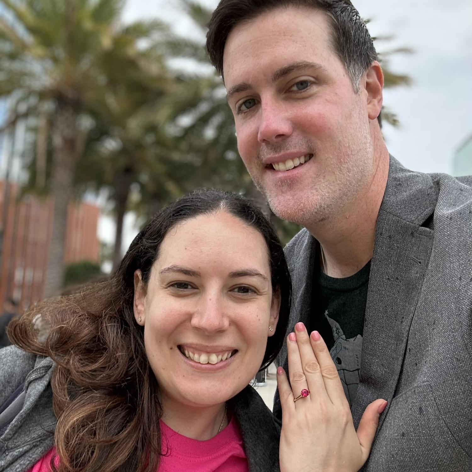 While the ring we designed together was being made, Kyle completely surprised me with his proposal (using his great grandmother's ring) on our last morning in San Diego