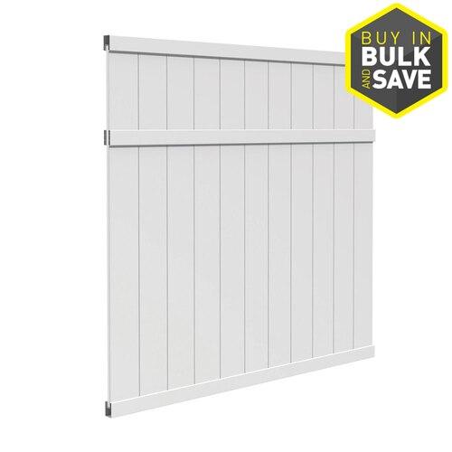 Freedom (Actual: 5.66-ft x 5.45-ft) Pre-Assembled Brighton White Vinyl Flat-Top Vinyl Fence Panel