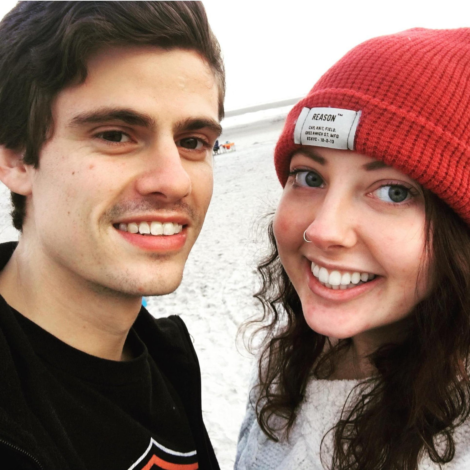 A chilly day on Tybee Island. The two first said I love you to each other on Tybee, spend many weekends walking the beach, and in November will be getting married there!