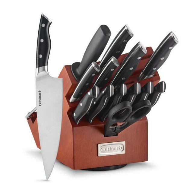 Cuisinart® Triple Rivet 15-Piece Rotating Knife Block Set in Acacia