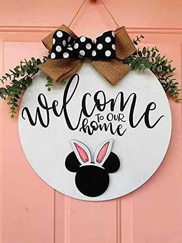 yongyuan Mother's Day Interchangeable Welcome Sign Door Hanger with 20 Different Logos, Magical Cute Mi-ckey Mouse Decoration and Gifts