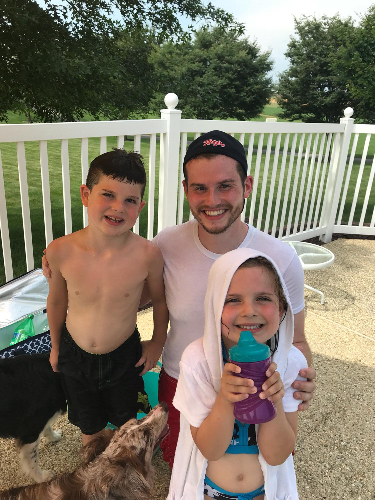 Uncle Eric with Logan and Taylor