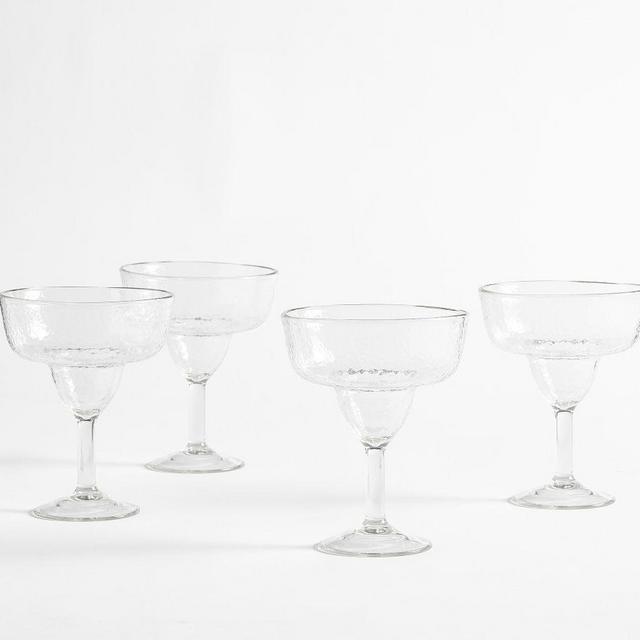 Hammered Outdoor Margaritas, Set of 4 - Clear