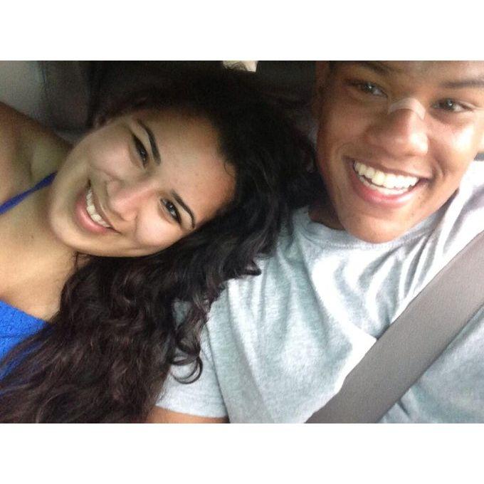 Our very first selfie together. 17 year old Alyssa & Brolin ❤️