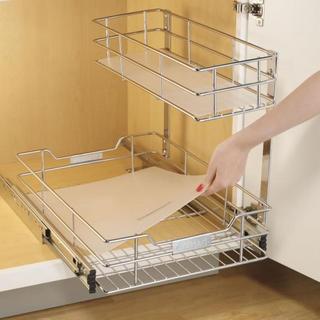 2-Tier Sliding Cabinet Organizer