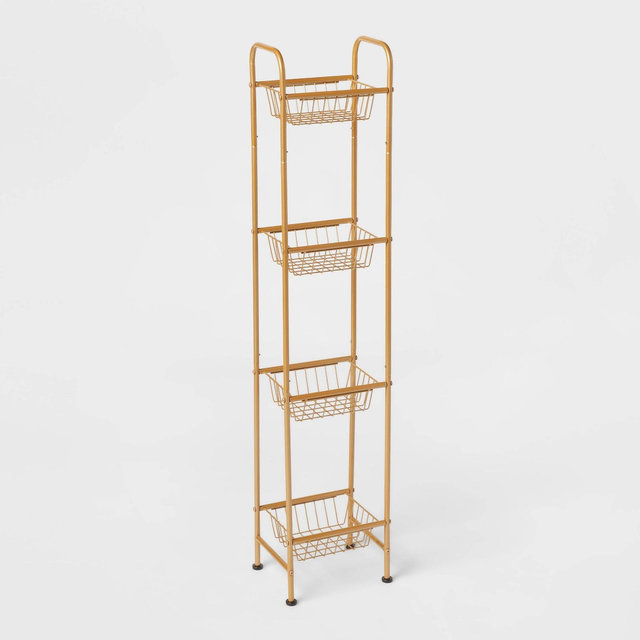 Tall Bath Storage Tower Metallic Gold - Room Essentials™