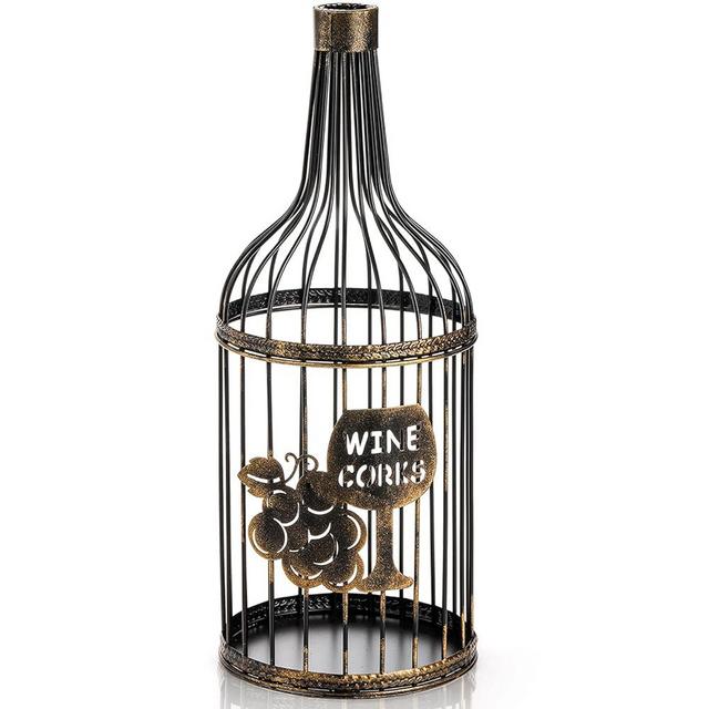 ZOOFOX Metal Wine Cork Holder, Big Metal Vino Cork Container, Decorative Tabletop Cork Storage Gift for Wine Lovers