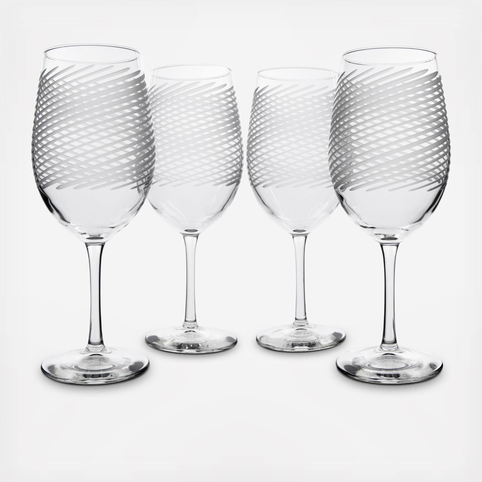 Rolf Glass Cyclone Stemless Wine Glass, Set of 4