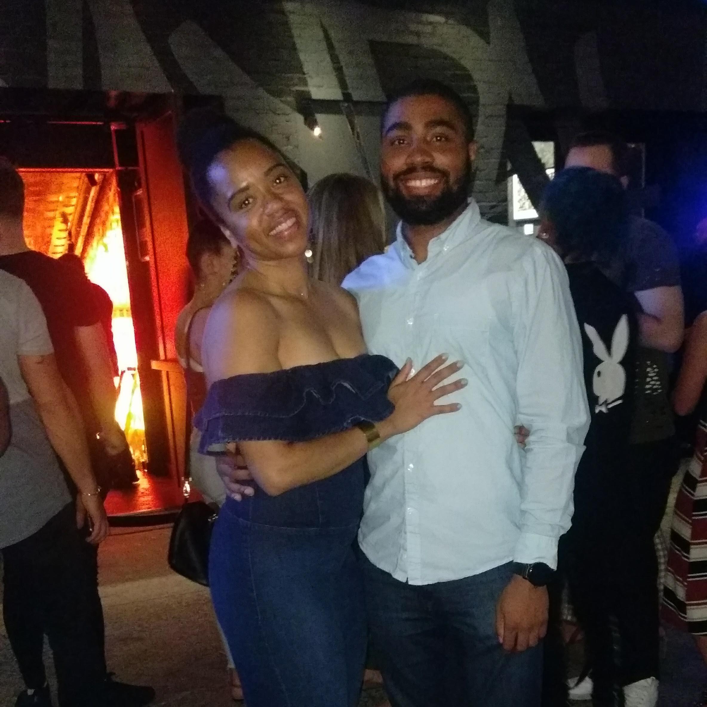 Hanging out on the night before our good friends' wedding in August 2018.