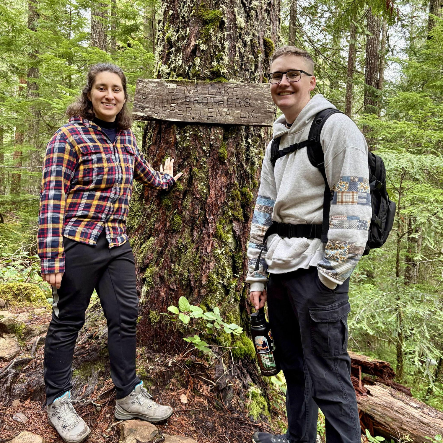 Hiking through the Olympic National Forest.