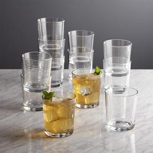 Rings Double Old-Fashioned Glasses, Set of 12