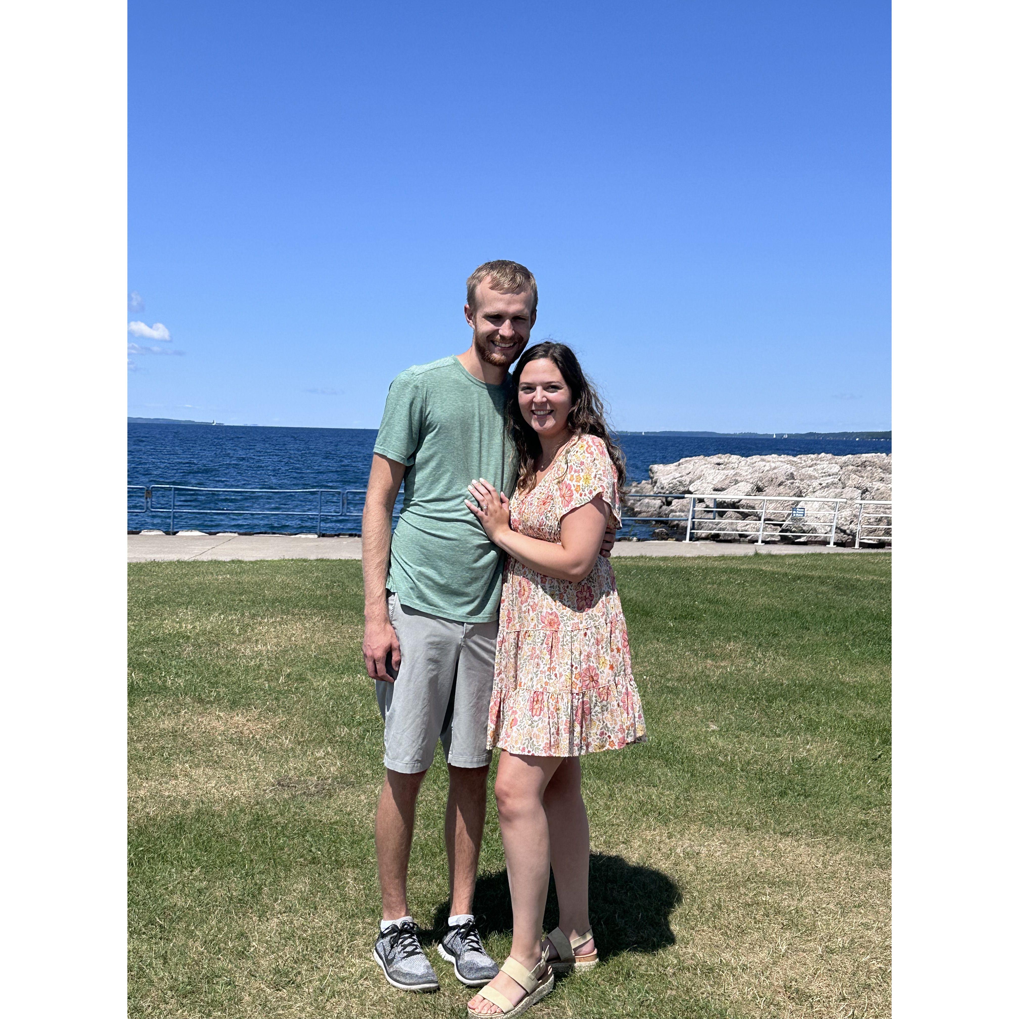 Greg proposed to Claire in Traverse City in July! It was a beautiful day.