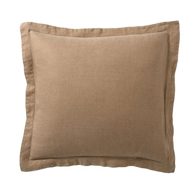 Toffee Belgian Flax Linen Shams, Euro, Set of 2