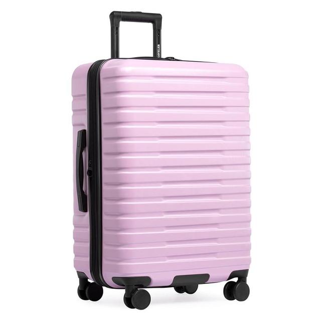 U.S. Traveler Boren Polycarbonate Hardside Rugged Travel Suitcase Luggage with 8 Spinner Wheels, Aluminum Handle, Lavender, Checked-Medium 26-Inch